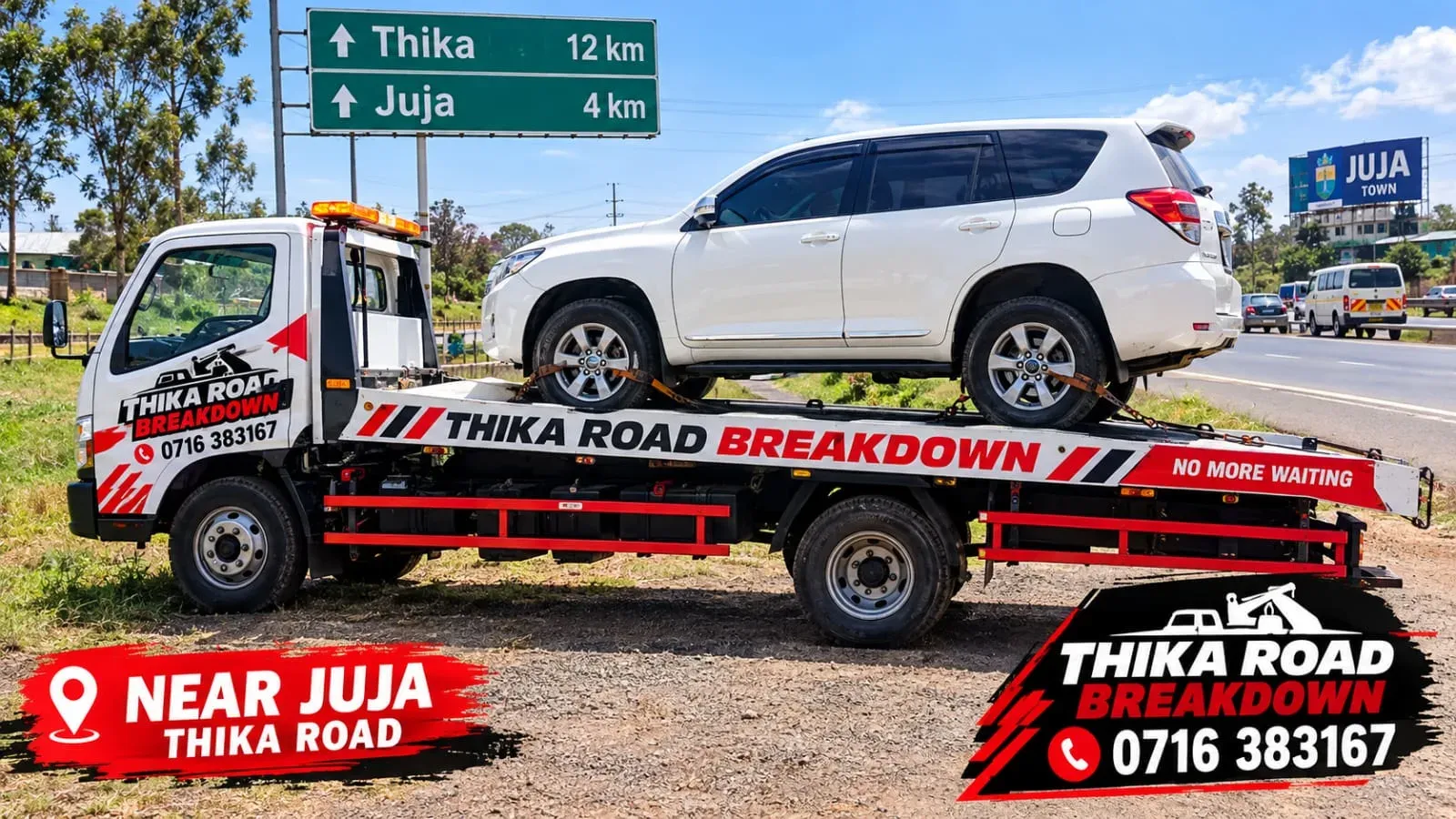 Thika Road Towing & Recovery team assisting a motorist