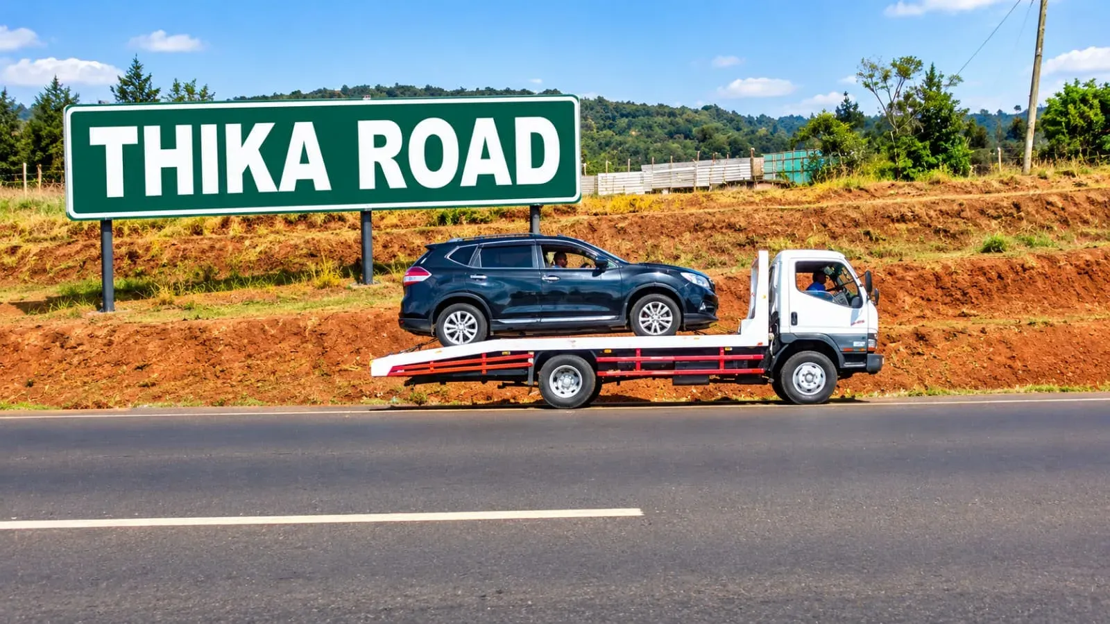 Towing team at work on Thika Road